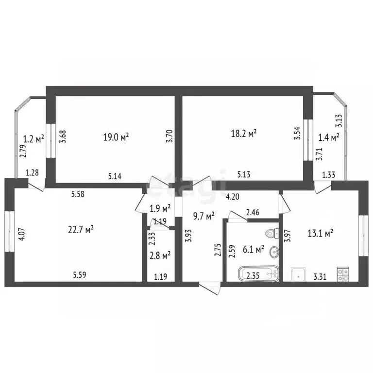 3-к кв. Калининградская область, Советск ул. Матросова, 4 (93.5 м) - Фото 1