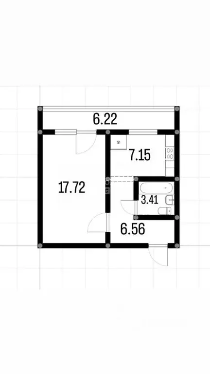 1-к кв. Ульяновская область, Ульяновск ул. Ефремова, 135 (35.3 м) - Фото 1
