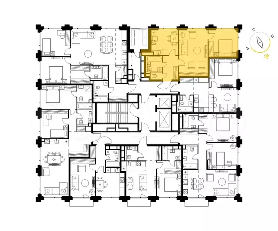 2-к. квартира, 54,2м, 18/21эт. - Фото 1