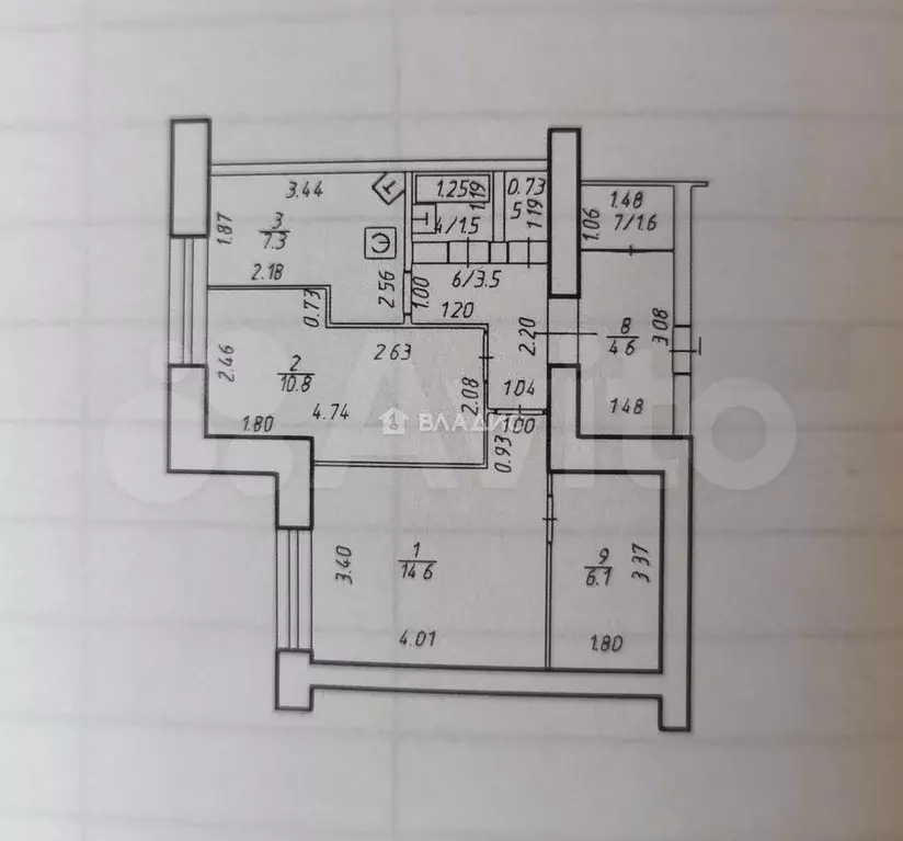 2-к. квартира, 50,9 м, 5/5 эт. - Фото 0