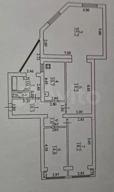 4-к. квартира, 122 м, 4/6 эт. - Фото 0