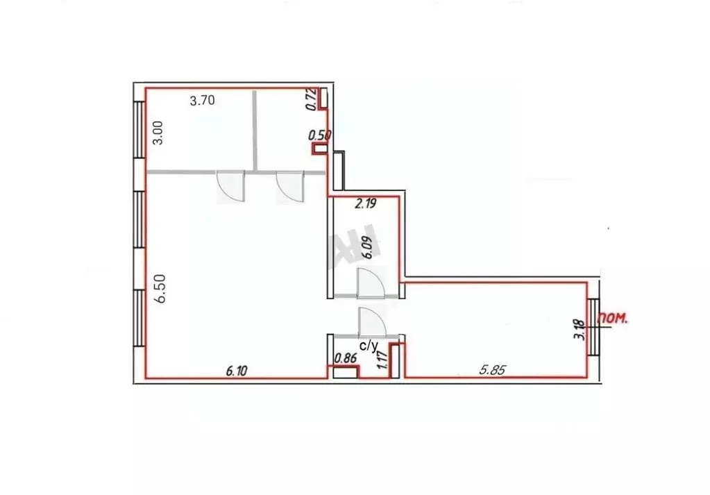 Помещение свободного назначения в Москва № 100 кв-л, 1к1 (90 м) - Фото 2