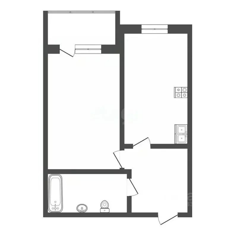 1-к кв. Тюменская область, Тюмень ул. Куйбышева, 25к1 (41.0 м) - Фото 2