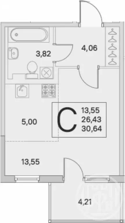Квартира-студия: Сертолово, микрорайон Сертолово-2, улица Мира, 7к2 ... - Фото 1