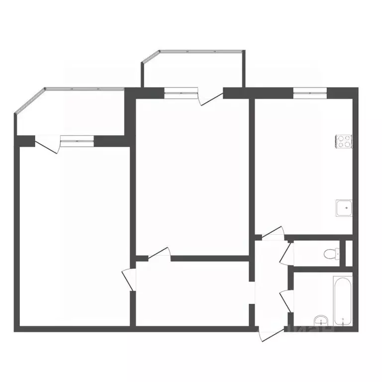 2-к кв. Тюменская область, Тюмень ул. 50 лет Октября, 74 (65.6 м) - Фото 2