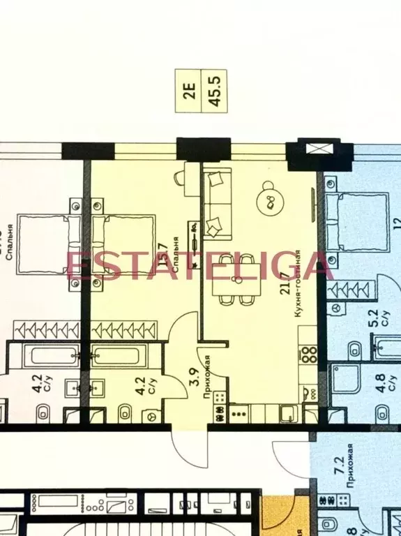 1-к кв. Москва ул. Архитектора Власова, 71к1 (45.5 м) - Фото 1