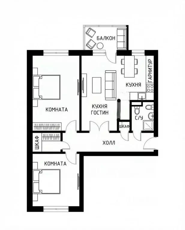 3-к кв. Нижегородская область, Бор ул. Баринова, 5 (58.7 м) - Фото 2