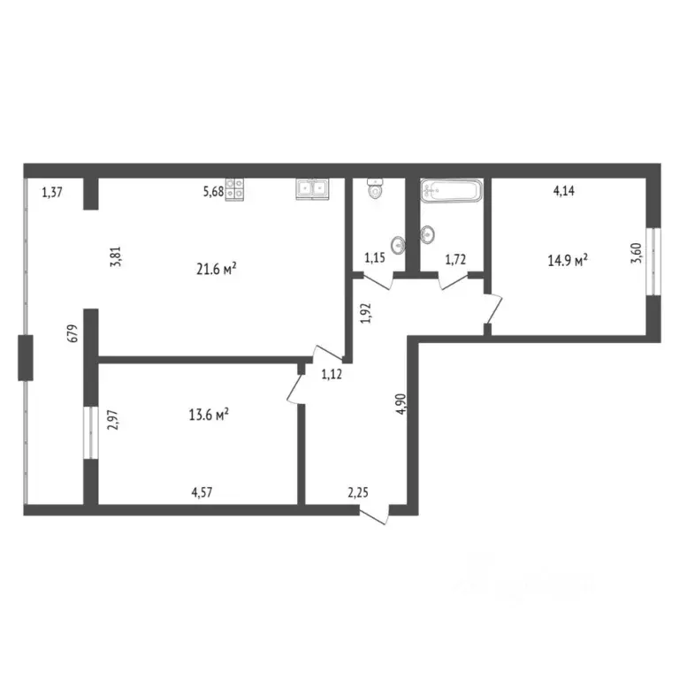 2-к кв. Тюменская область, Тюмень Широтная ул., 172А (66.0 м) - Фото 2
