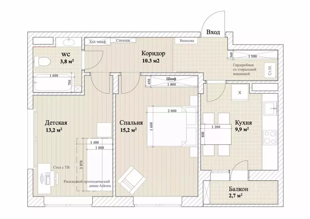 2-к кв. Москва бул. Скандинавский, 1к2 (55.1 м) - Фото 1