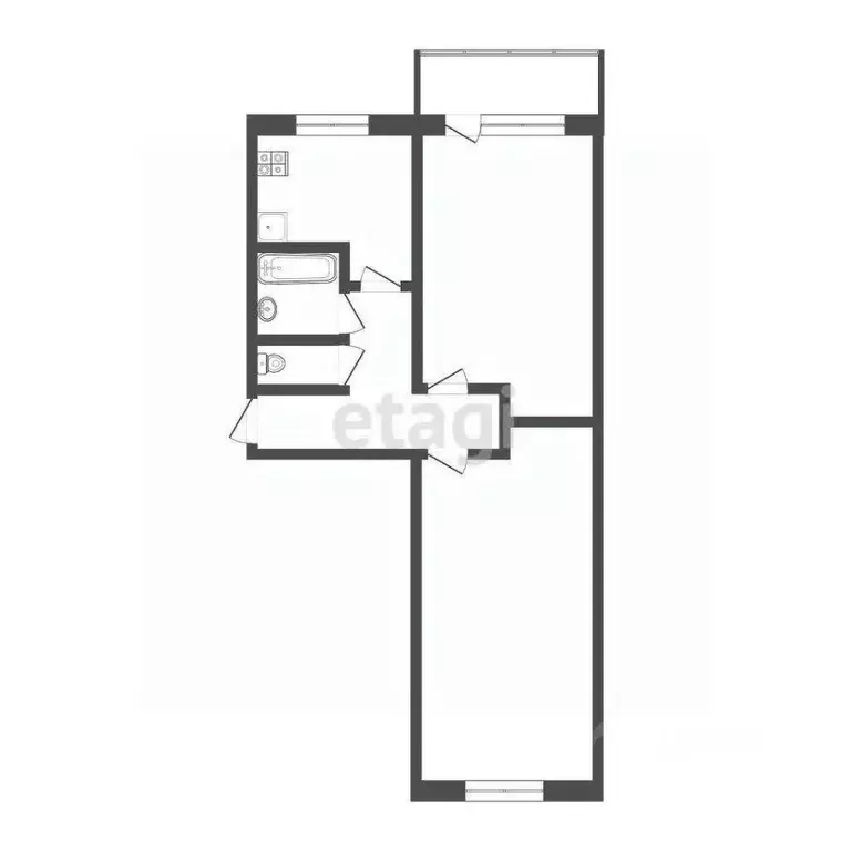 2-к кв. Смоленская область, Смоленск ул. Городок Коминтерна, 16 (43.0 ... - Фото 1