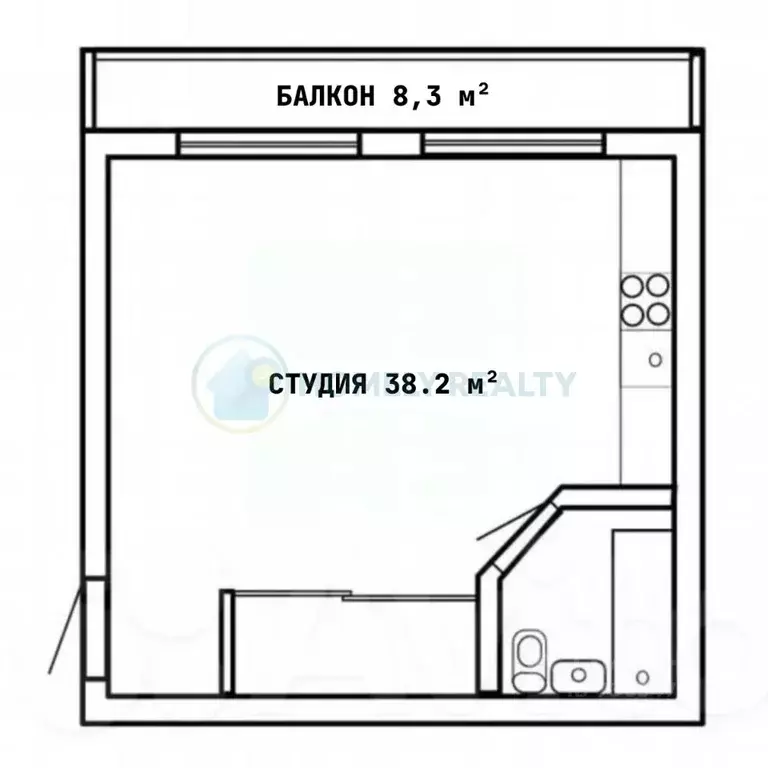 Студия Севастополь ул. Астана Кесаева, 14 (46.5 м) - Фото 2