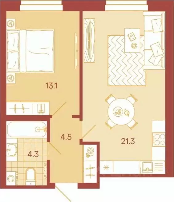 2-к кв. Пензенская область, Пенза ул. Минская, 25 (43.2 м) - Фото 0