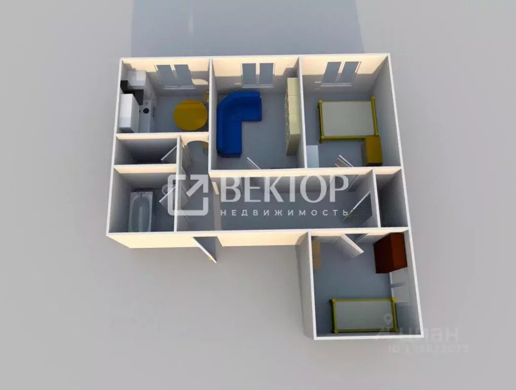 3-к кв. Ярославская область, Ярославль просп. Фрунзе, 65 (57.3 м) - Фото 1