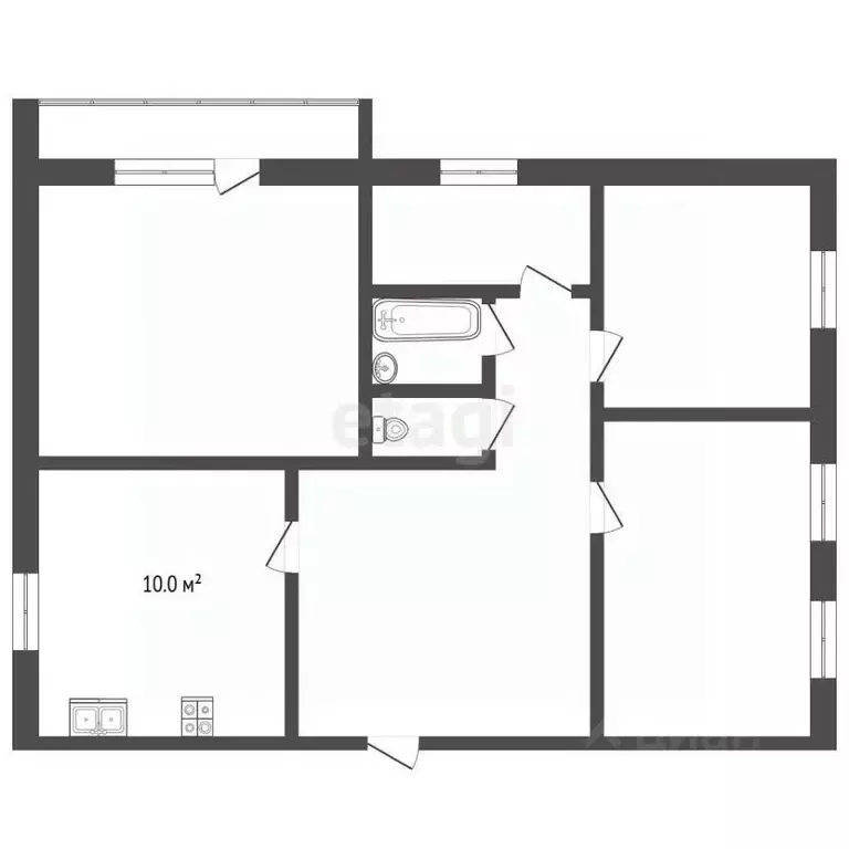 4-к кв. Тамбовская область, Тамбов ул. Володарского, 21 (81.3 м) - Фото 2