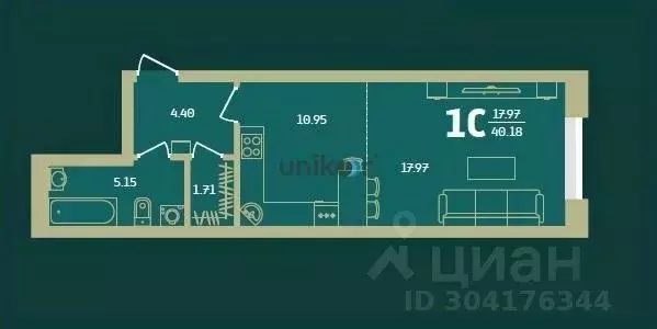 1-к кв. Башкортостан, Уфа Революционная ул., 39 (40.2 м) - Фото 0