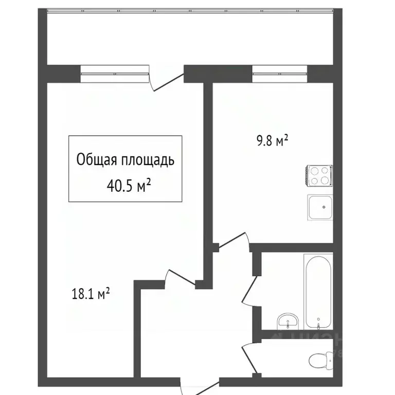 1-к кв. Новосибирская область, Новосибирск ул. Фрунзе, 55 (40.5 м) - Фото 0