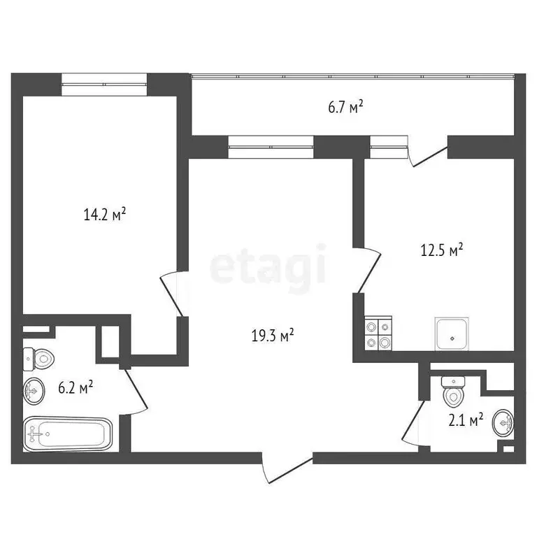 2-комнатная квартира: Москва, Лосиноостровская улица, вл45к2 (59 м) - Фото 0