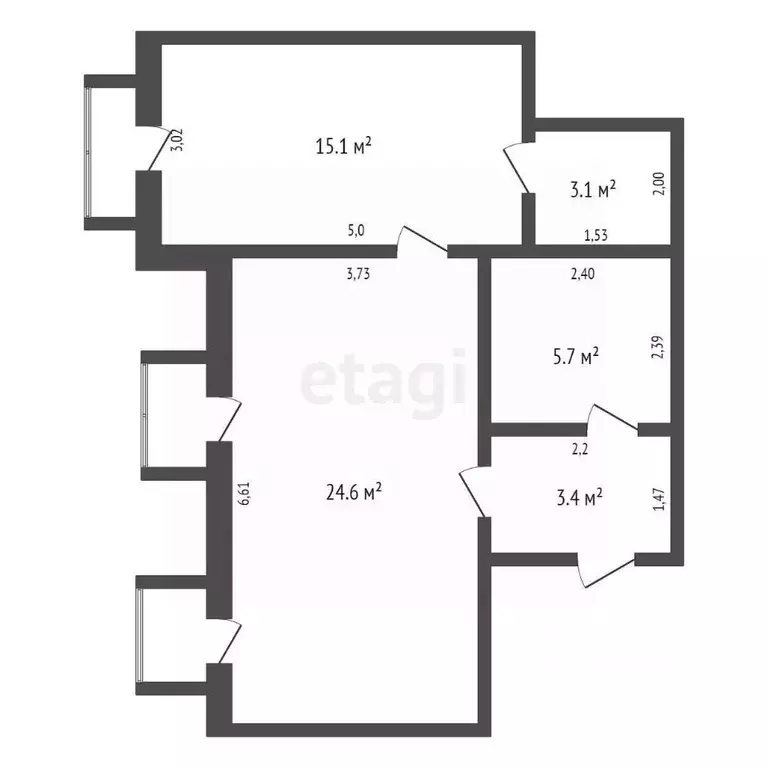 2-к кв. Томская область, Северск ул. Ленина, 28А (59.1 м) - Фото 2