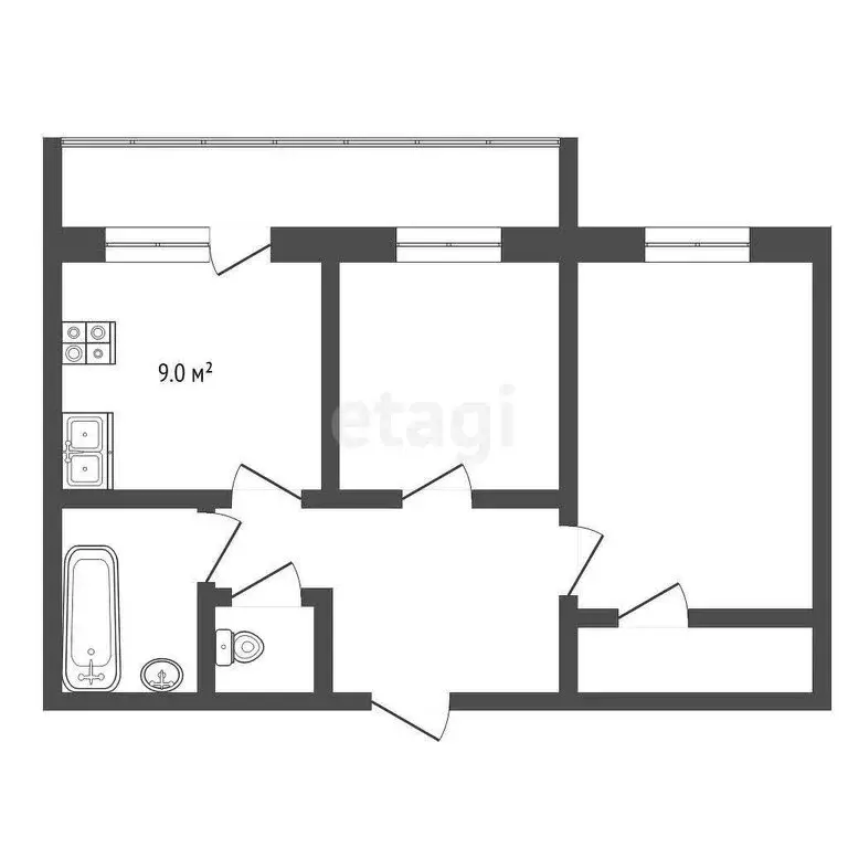 2-комнатная квартира: Пятигорск, Ессентукская улица, 76 (51.1 м) - Фото 0