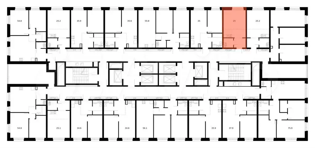 Квартира-студия, 25 м, 22/53 эт. - Фото 1