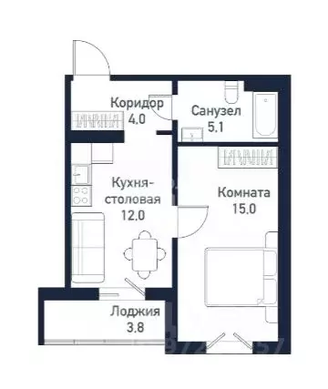 1-к кв. Челябинская область, Челябинский городской округ, пос. ... - Фото 2