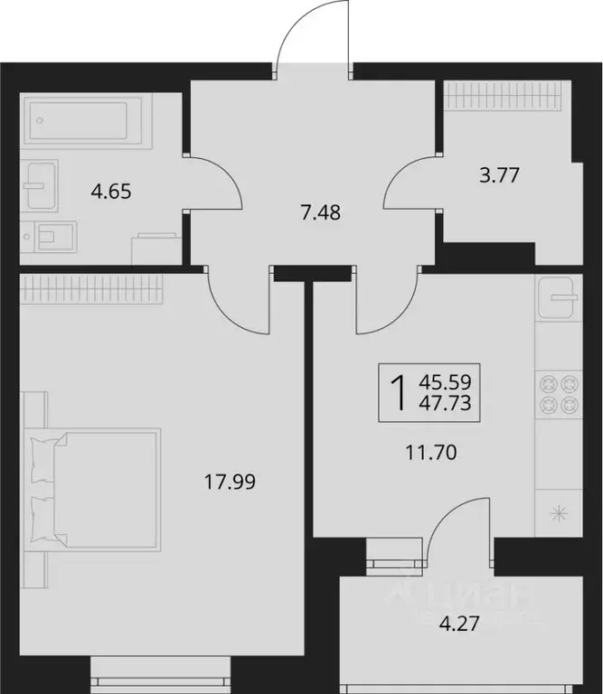 1-к кв. Брянская область, Брянский район, Снежское с/пос, пос. Путевка ... - Фото 1