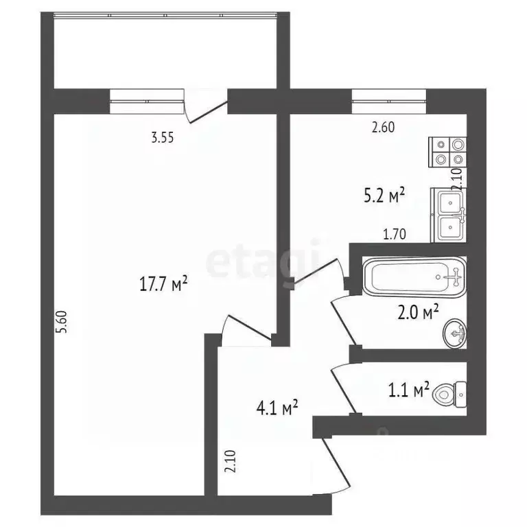 1-к кв. Оренбургская область, Оренбург проезд Газовиков, 24 (30.5 м) - Фото 2