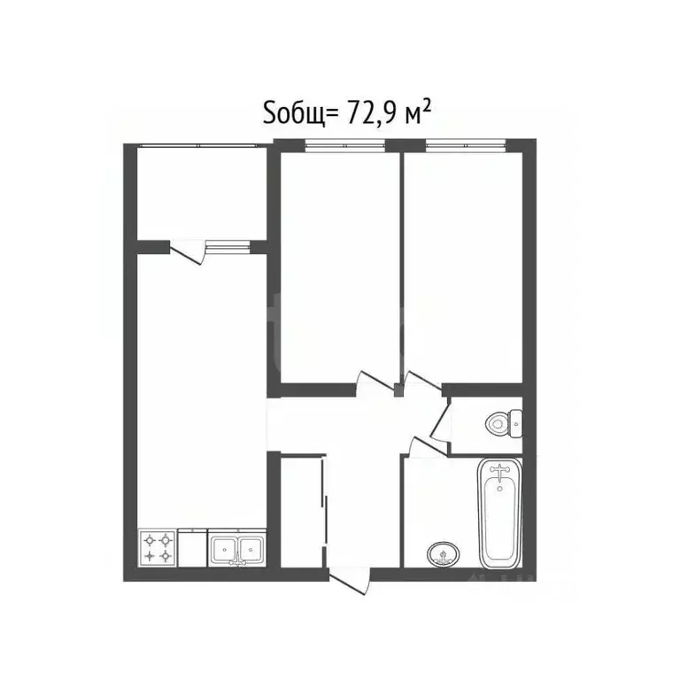 2-к кв. Брянская область, Брянский район, пос. Мичуринский, ... - Фото 1