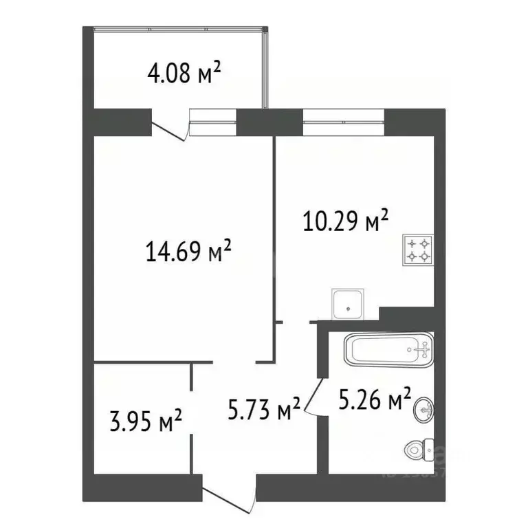 1-к кв. Иркутская область, Иркутск ул. Пискунова, 134А (44.0 м) - Фото 2