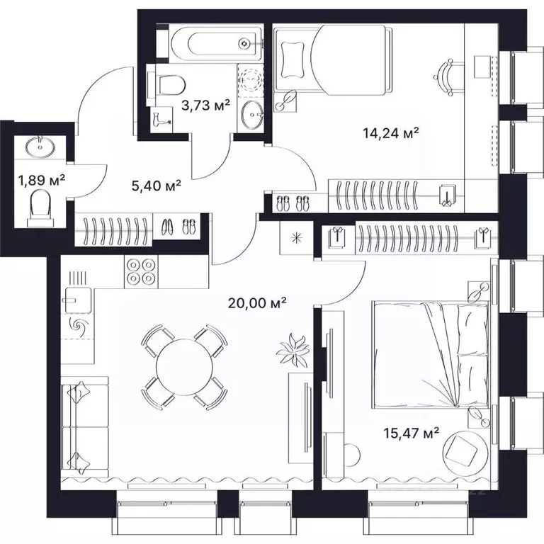2-к кв. Владимирская область, Киржач ул. Свердлова, 10А (60.0 м) - Фото 1