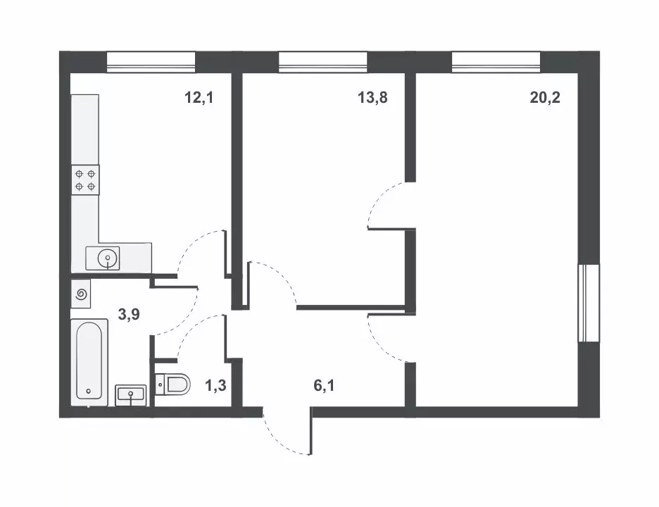 2-комнатная квартира: Киров, чистопрудненская улица, 17 (59.7 м) - Фото 1