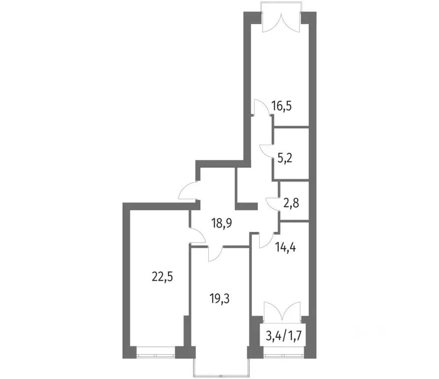 3-к кв. Санкт-Петербург ул. Академика Константинова, 1к1 (101.3 м) - Фото 0