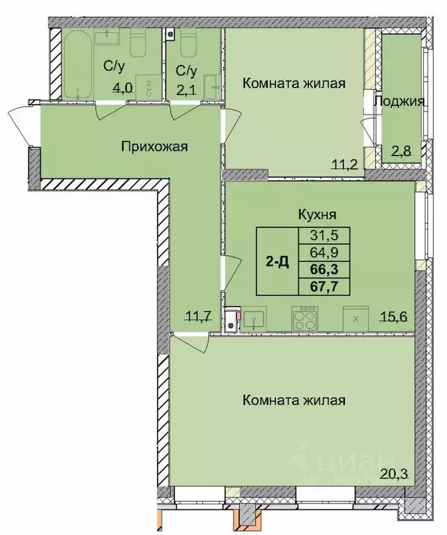 2-к кв. Нижегородская область, Нижний Новгород 1-я Оранжерейная ул. ... - Фото 0