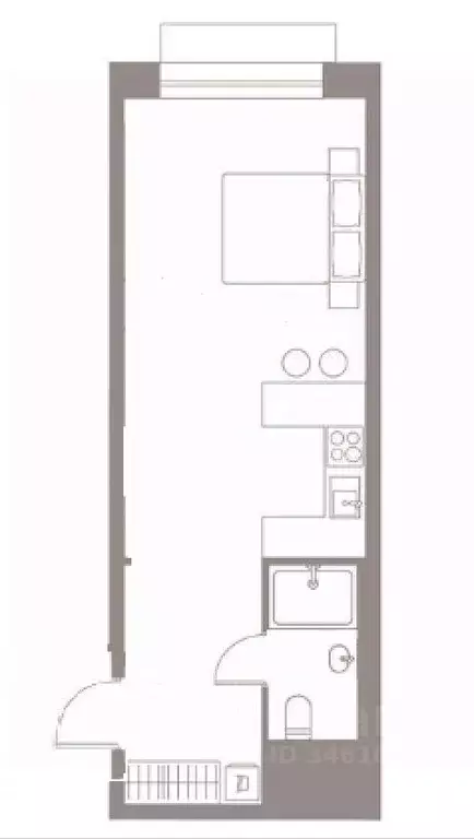 Студия Москва ул. Адмирала Руднева, 20 (34.0 м) - Фото 2