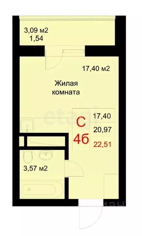 Студия Татарстан, Казань ул. Рауиса Гареева, 78Б (22.5 м) - Фото 1