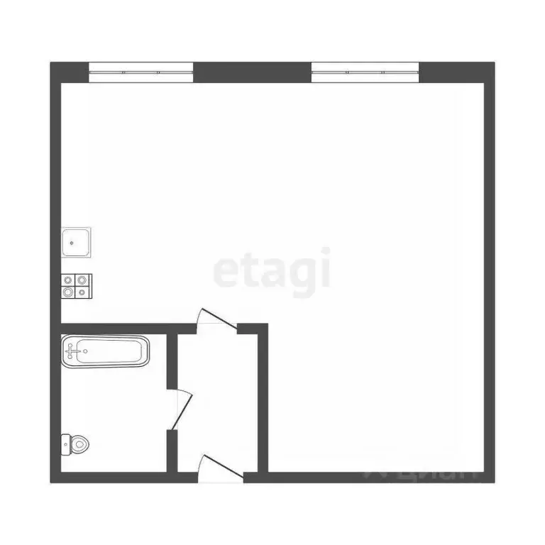 1-к кв. Томская область, Томск ул. Шевченко, 48 (33.0 м) - Фото 2