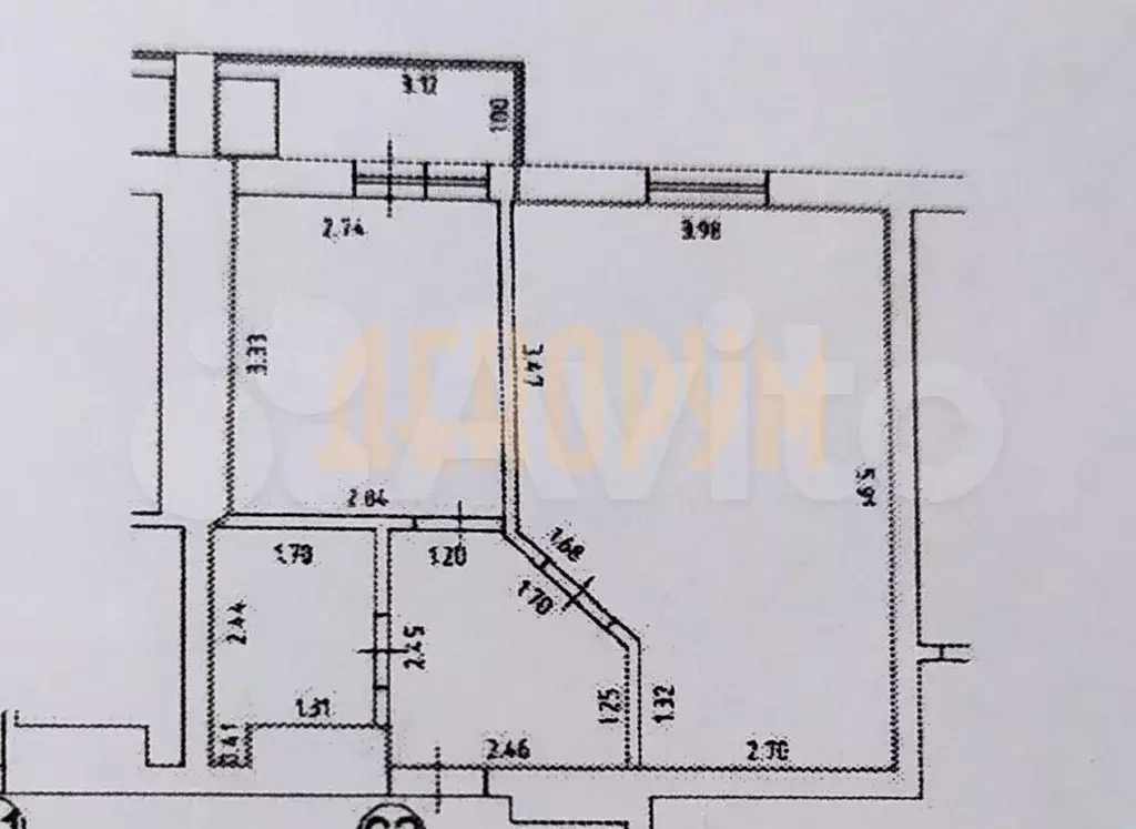 1-к. квартира, 42,2 м, 7/7 эт. - Фото 0