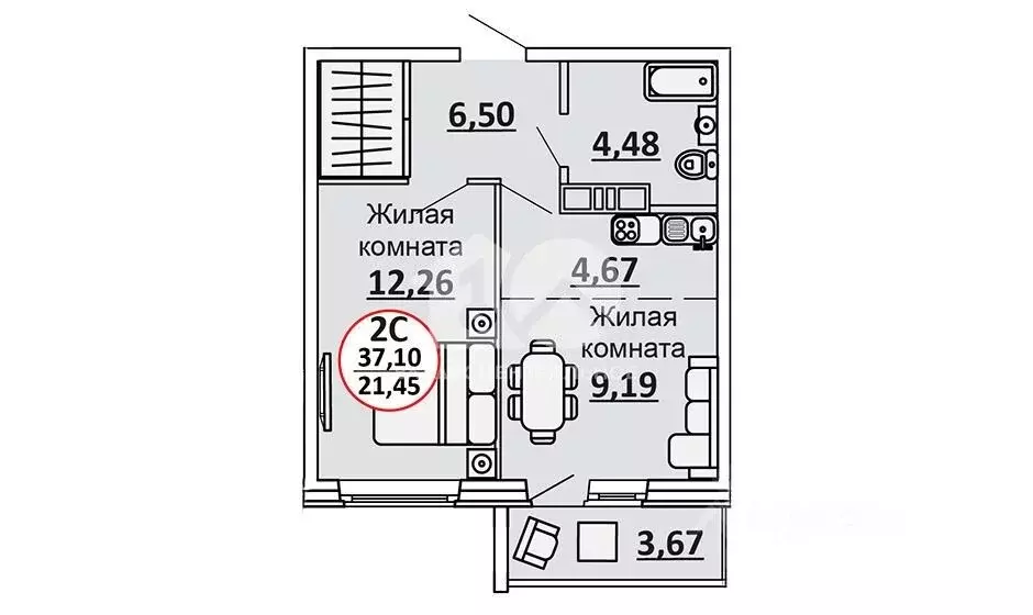 2-к кв. Новосибирская область, Новосибирск Весенний мкр, ул. Заречная, ... - Фото 2