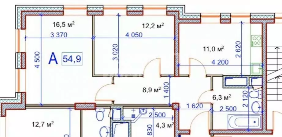 2-к кв. Москва ул. Золоторожский Вал, 8 (54.2 м) - Фото 2