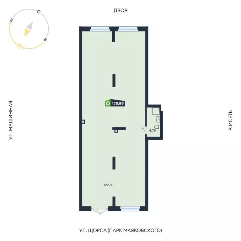 Офис (126.86 м) - Фото 1