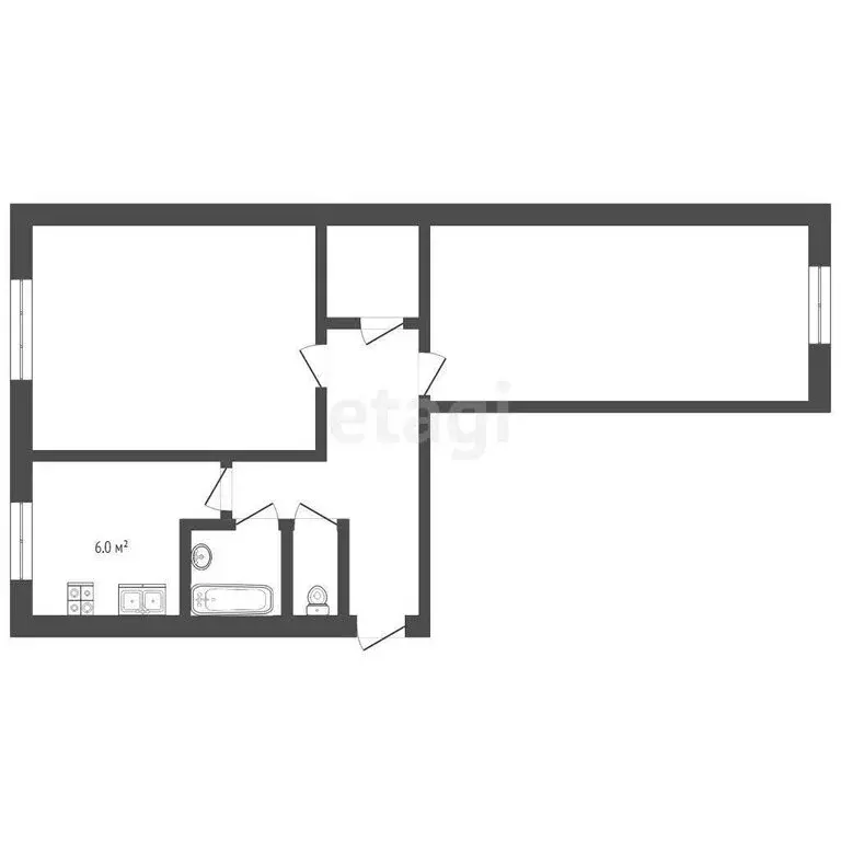 2-комнатная квартира: Вилючинск, Приморская улица, 12 (44 м) - Фото 1