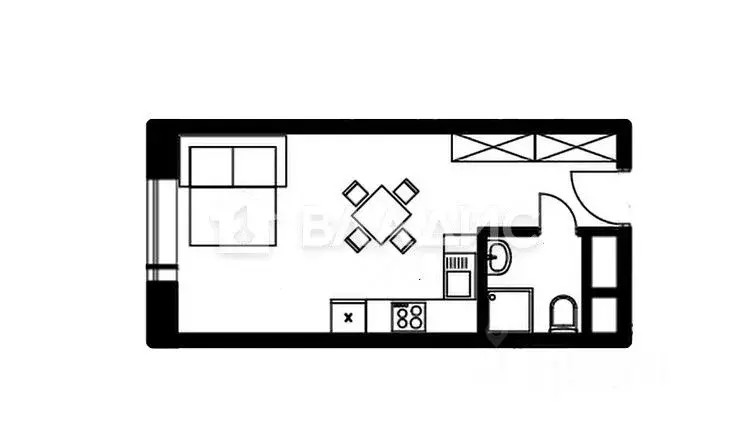 Студия Москва Внуковское поселение, ул. Анны Ахматовой, 11к3 (21.0 м) - Фото 2