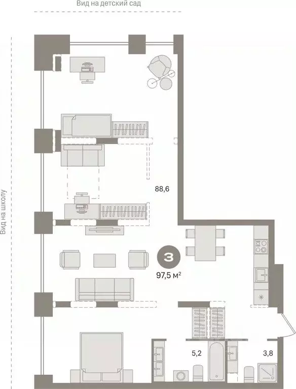 3-к кв. Ханты-Мансийский АО, Сургут Пролетарский просп., с9 (97.53 м) - Фото 0