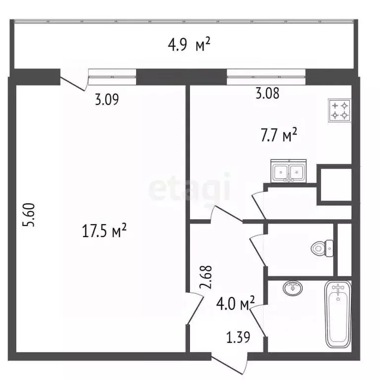 1-к кв. Санкт-Петербург Долгоозерная ул., 11 (33.5 м) - Фото 1