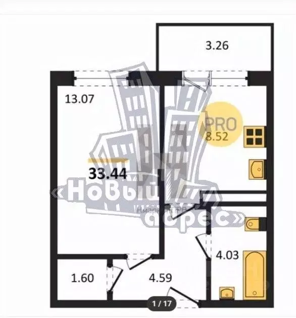 1-к кв. Воронежская область, Воронеж Острогожская ул., 156/1 (35.5 м) - Фото 2