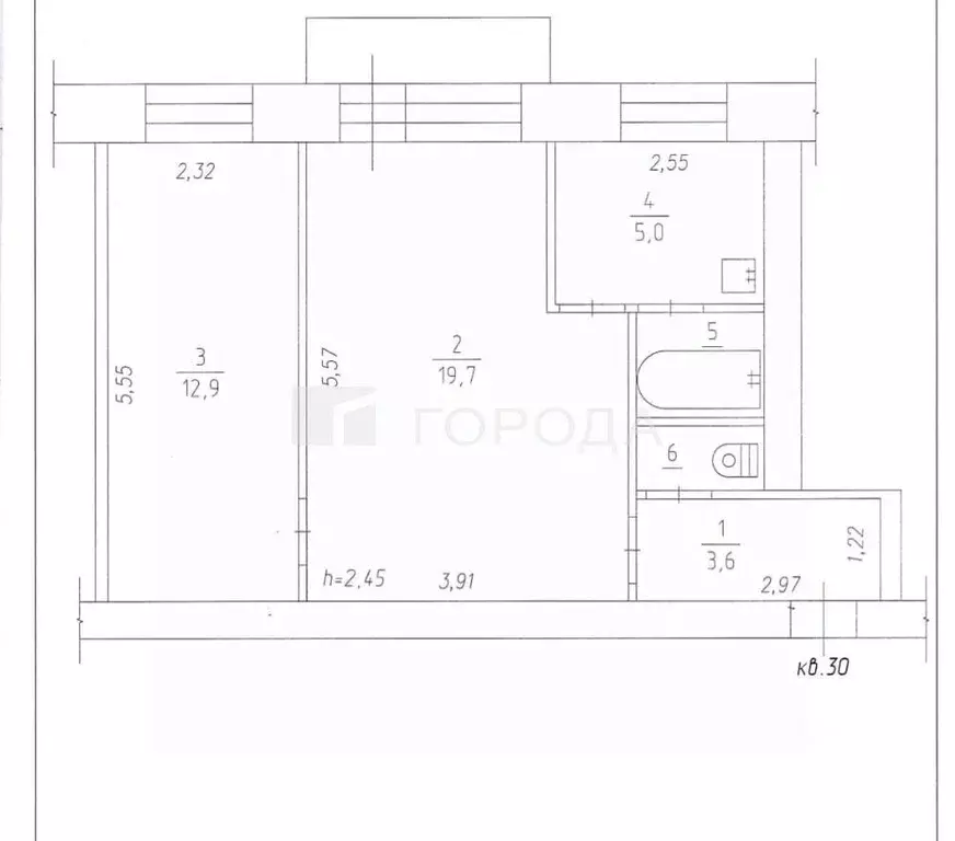 2-к кв. Кемеровская область, Прокопьевск ул. Менжинского, 6 (44.4 м) - Фото 2