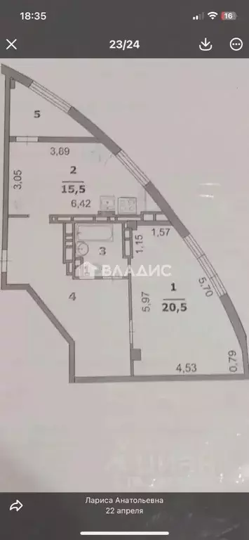 1-к кв. Белгородская область, Белгород Народный бул., 3а (60.0 м) - Фото 2