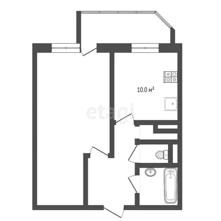 1-комнатная квартира: Тюмень, Депутатская улица, 106 (36 м) - Фото 0