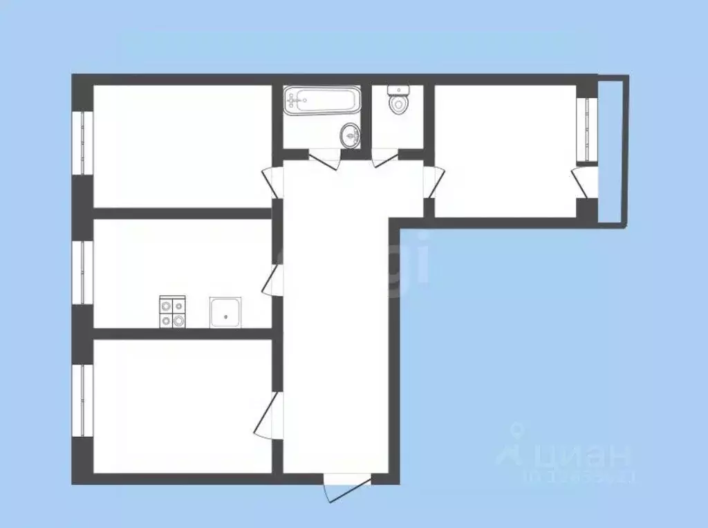 3-к кв. Костромская область, Волгореченск Набережная ул., 54 (65.6 м) - Фото 2
