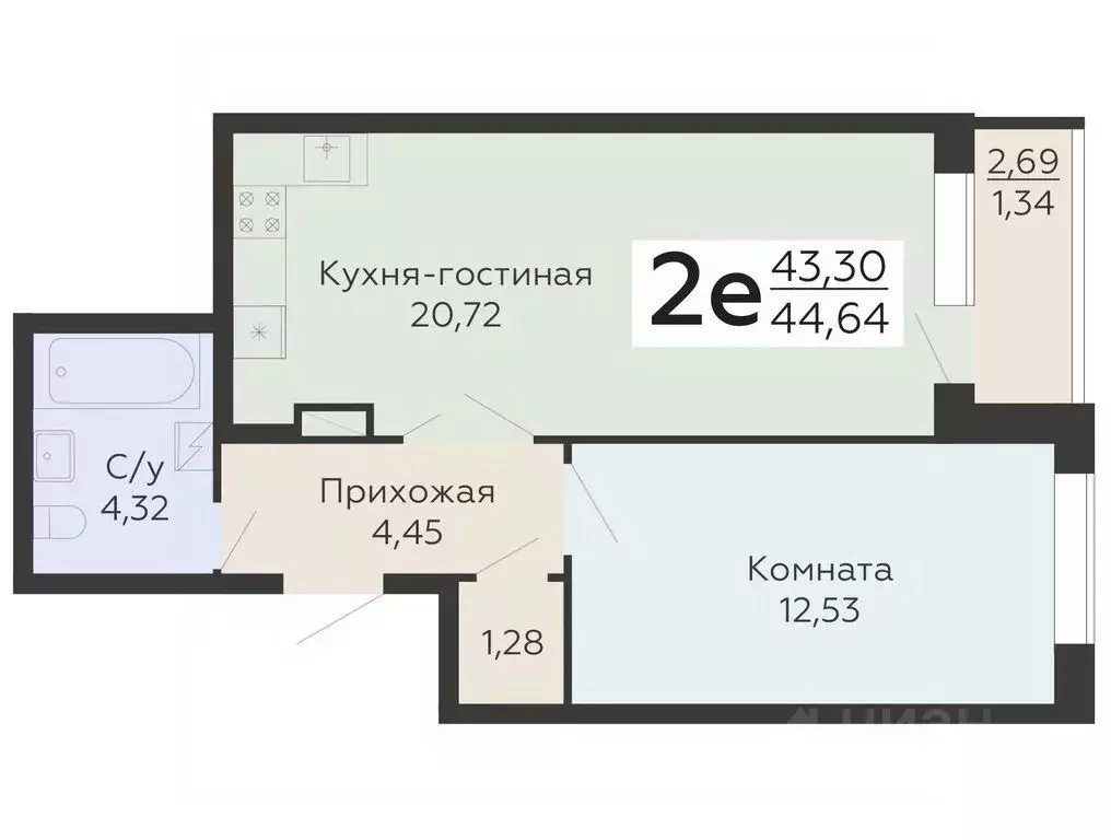 2-к кв. Воронежская область, Воронеж Никитинские сады жилой комплекс ... - Фото 0